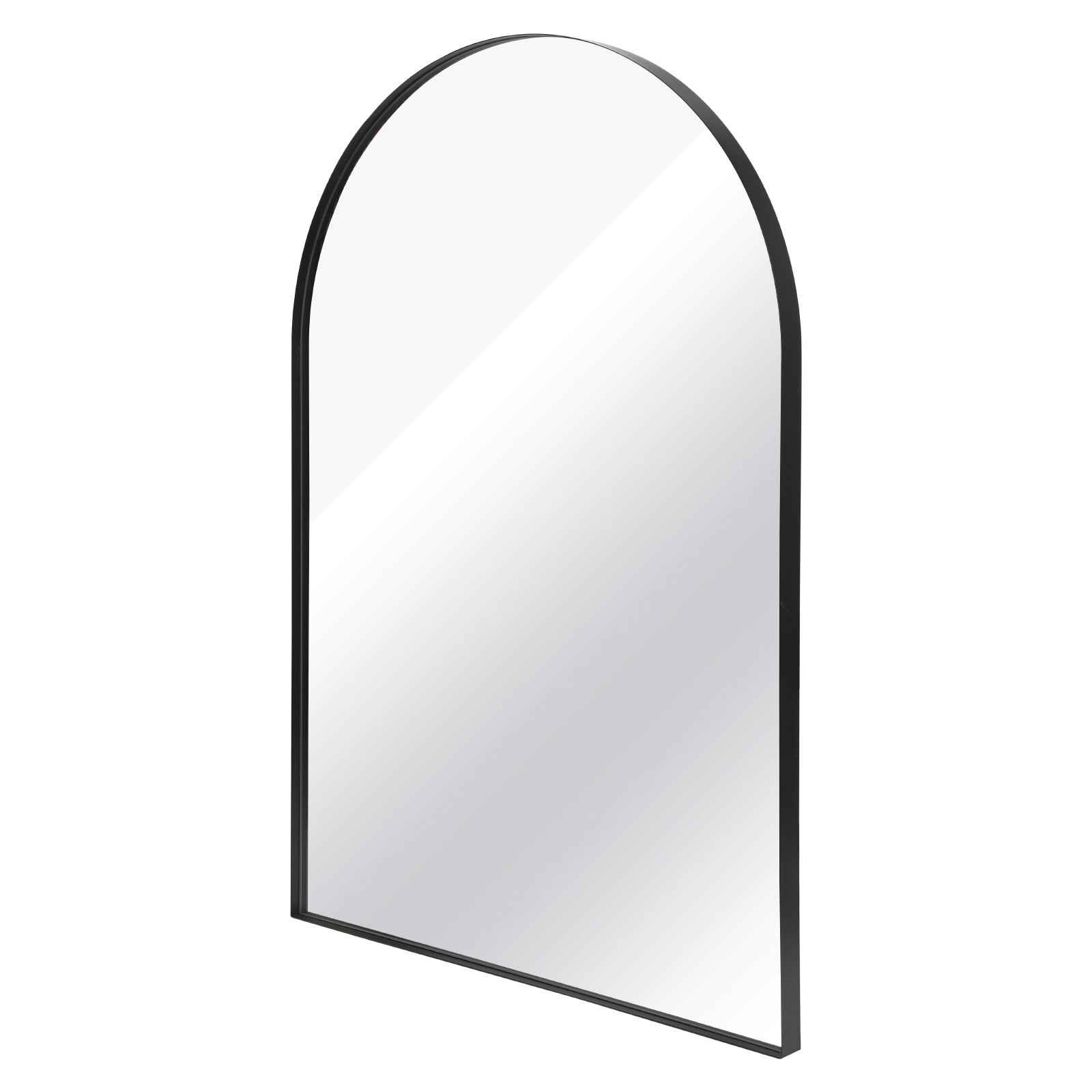 Arched Bathroom Mirror With Modern Black Metal Frame Wall Decor_voghion.com